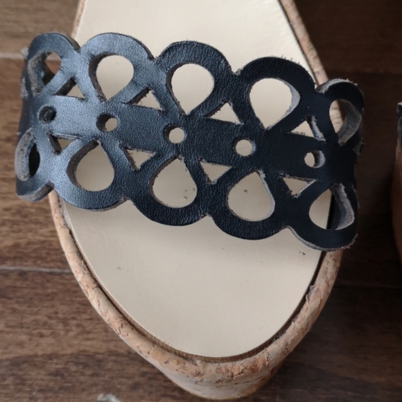 Cork platform heeled sandals EUR 36 in black - Picture 7 of 11